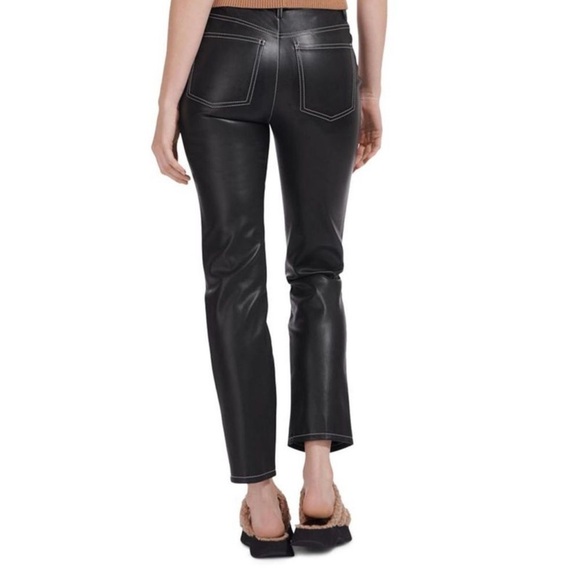 STAUD Elliot High Waist Faux Leather Pants Black Size 10 NWT - Picture 3 of 6